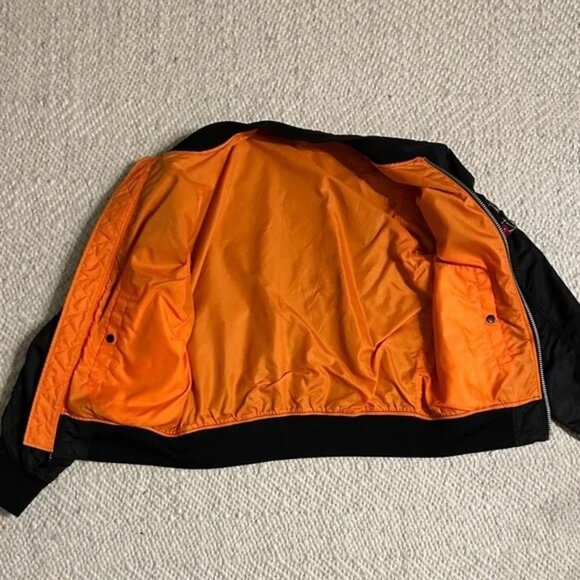 Alpha Industries MA-1 Flight Jacket (Black/Orange Reversible) - Size M (Fits S/M - Picture 5 of 11